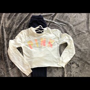 Pink Tee. Garage joggers.